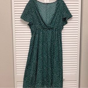 Green polka dot dress